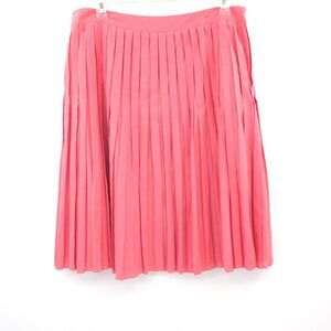 Talbots pleated knee-length skirt Size 16 pink 100% cotton old money preppy